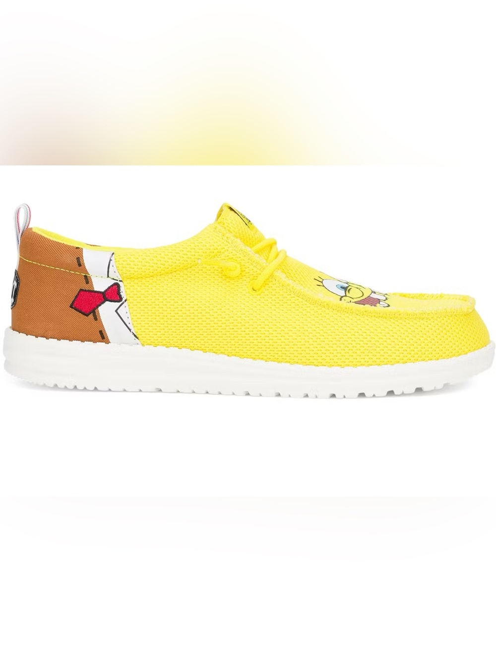Hey Dude Yellow Mesh Slip-On Sneakers with Cartoon Accent